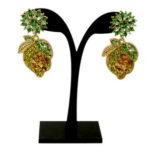 Rhinestone Lemon Drop Statement Earrings NWOT